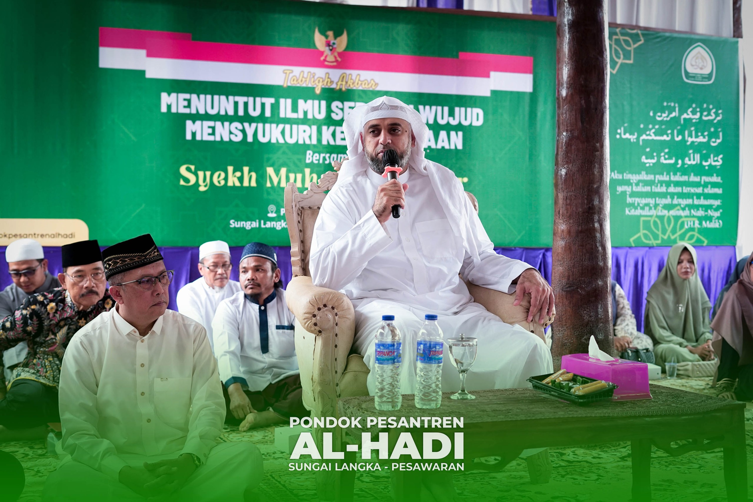 Tabligh Akbar di Pondok Pesantren Al-Hadi dengan tema “menuntut ilmu sebagai wujud mensyukuri keimanan” bersama Syekh Muhammad Jaber