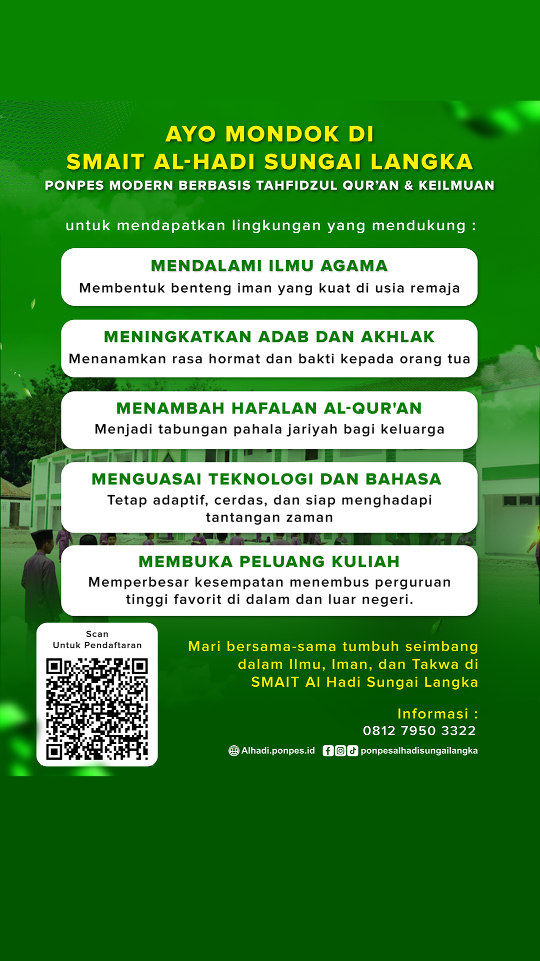 Bingung Tamat SMP Mau Kemana? Lanjutkan Langkahmu di SMAIT Al-Hadi Sungai Langka!